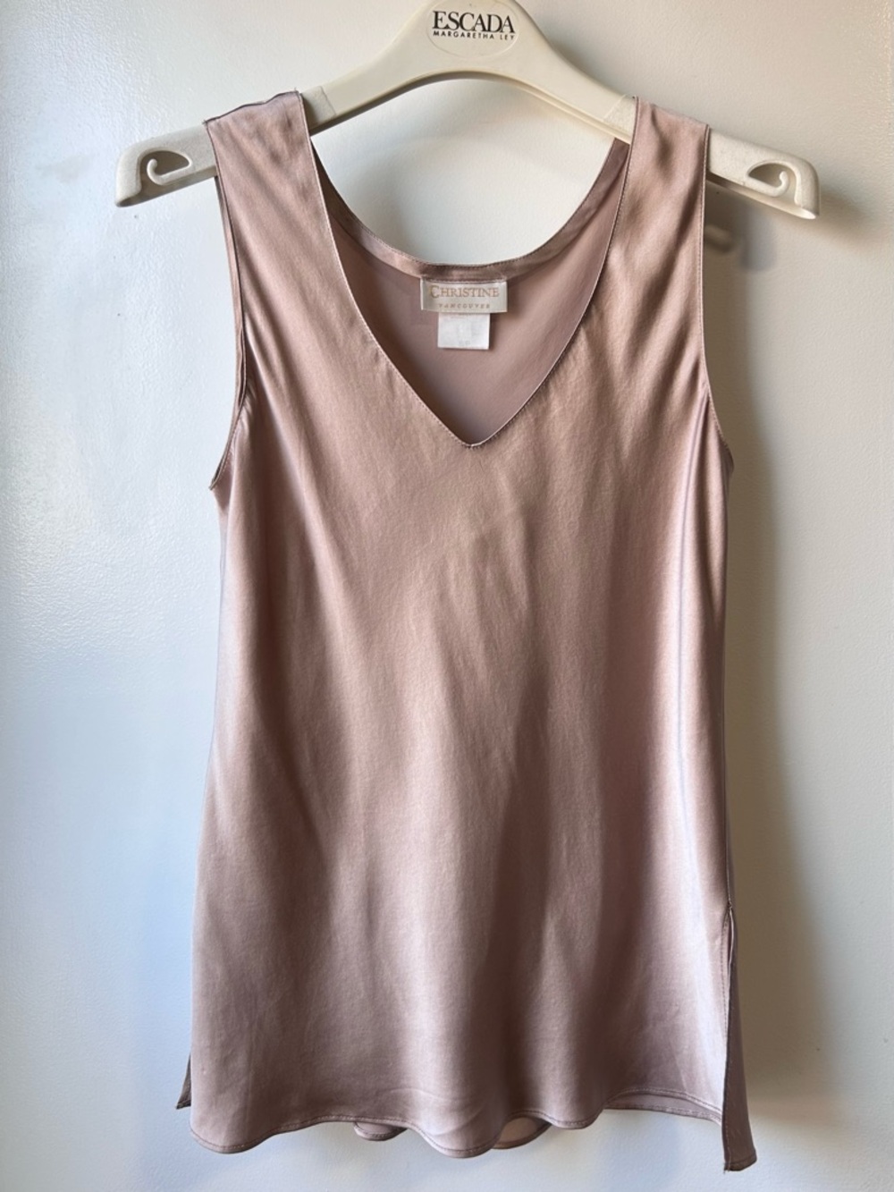 Christine Vancouver 100% Silk Tank Taupe